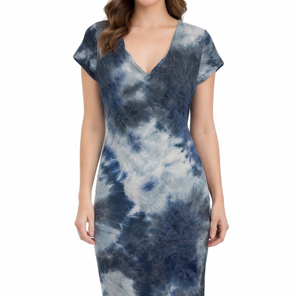 See You Monday Blue and Gray Tie Dye Dress size XL